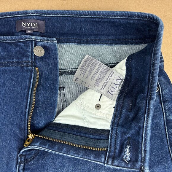 NYDJ Marilyn Straight Lift Tuck Technology Jeans Womens 10 Blue Medium Wash - Picture 3 of 11
